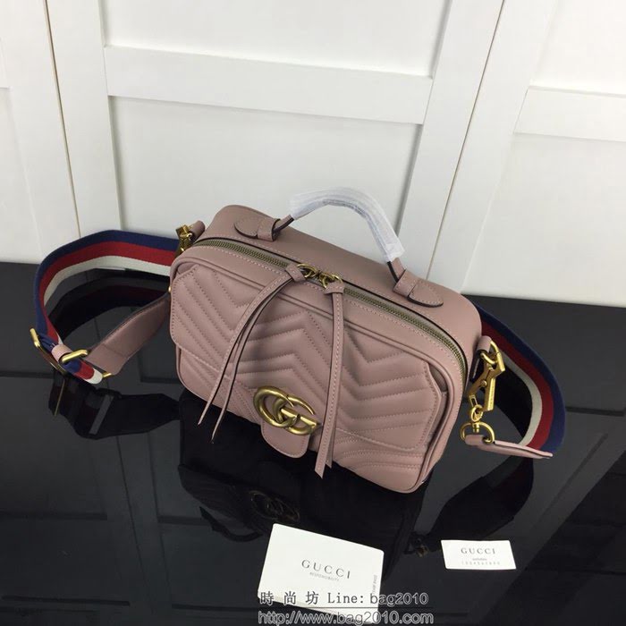 GUCCI古馳 新款 專櫃品質 原單 498100全皮 裸粉 手提 單肩 斜挎包HY1364